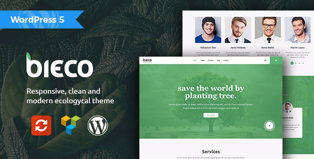 The Best 28 WordPress Nature Themes for Lovers of the Outdoors bieco nature wordpress theme