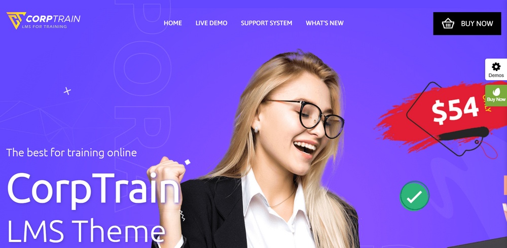 15 Best WordPress LMS Themes for Elearning Websites (Free and Paid Options) corptrain demo site