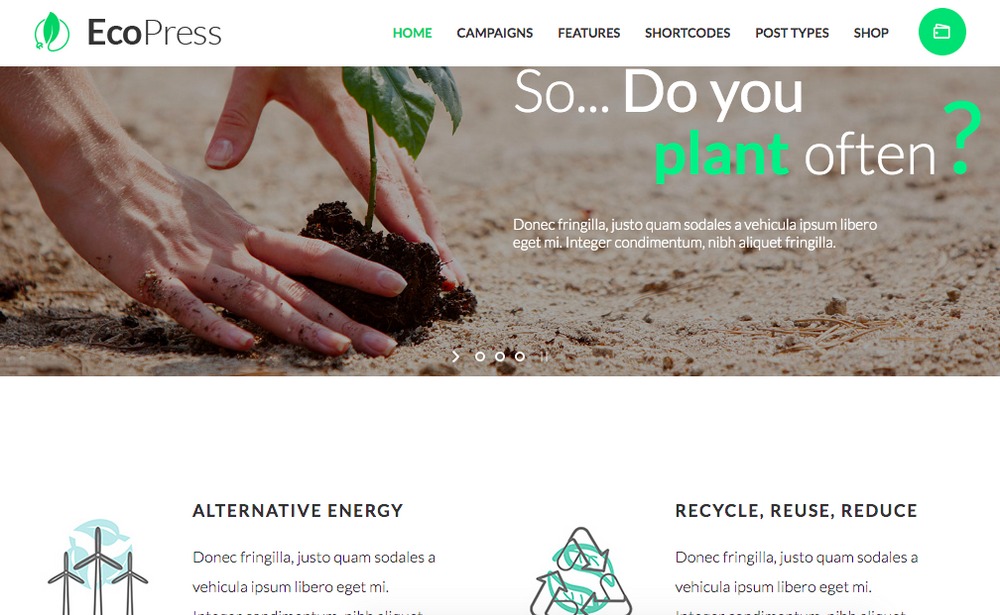 The Best 28 WordPress Nature Themes for Lovers of the Outdoors Eco Press Nature WordPress Themes