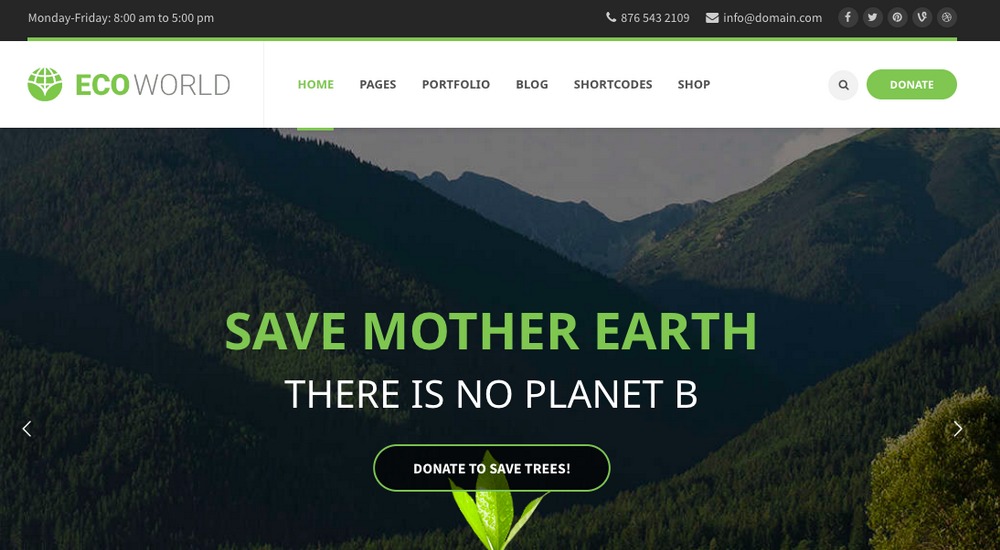 The Best 28 WordPress Nature Themes for Lovers of the Outdoors Eco World WordPress Theme