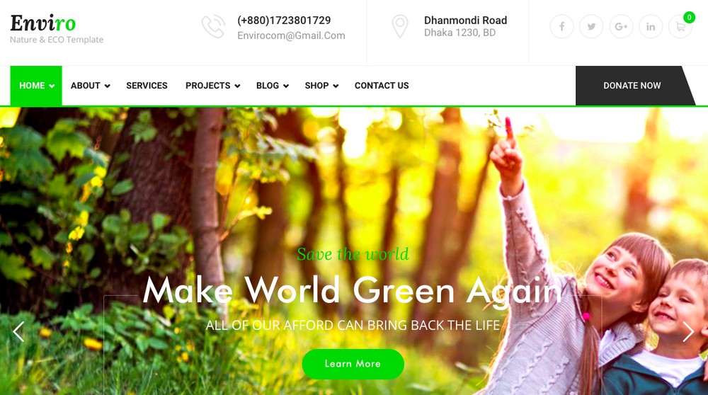 The Best 28 WordPress Nature Themes for Lovers of the Outdoors Enviro Nature WordPress Theme