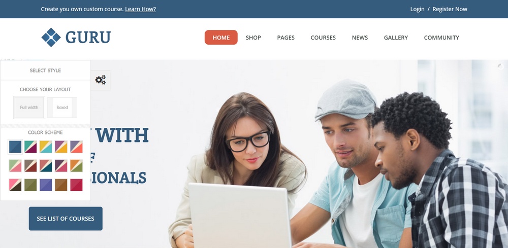 15 Best WordPress LMS Themes for Elearning Websites (Free and Paid Options) guru demo site