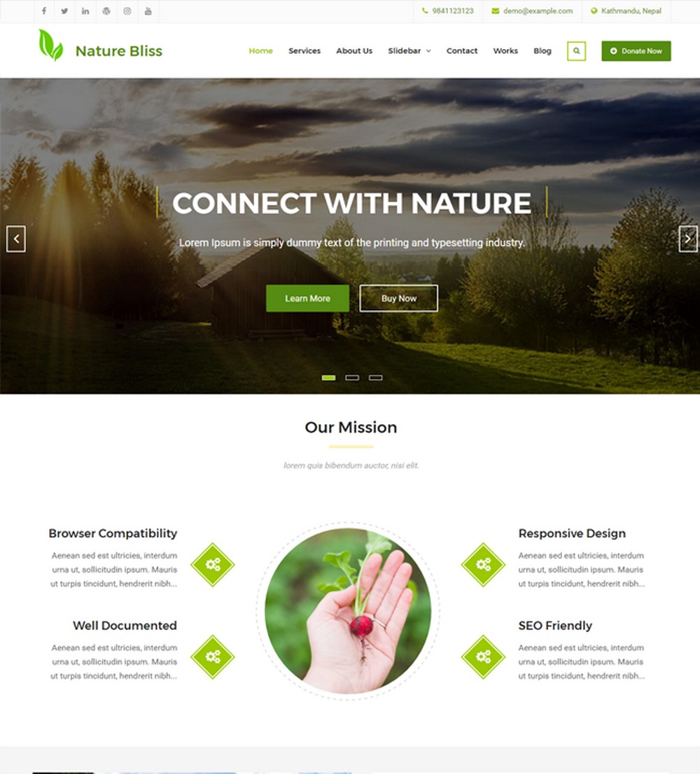 The Best 28 WordPress Nature Themes for Lovers of the Outdoors Nature Bliss WordPress Theme
