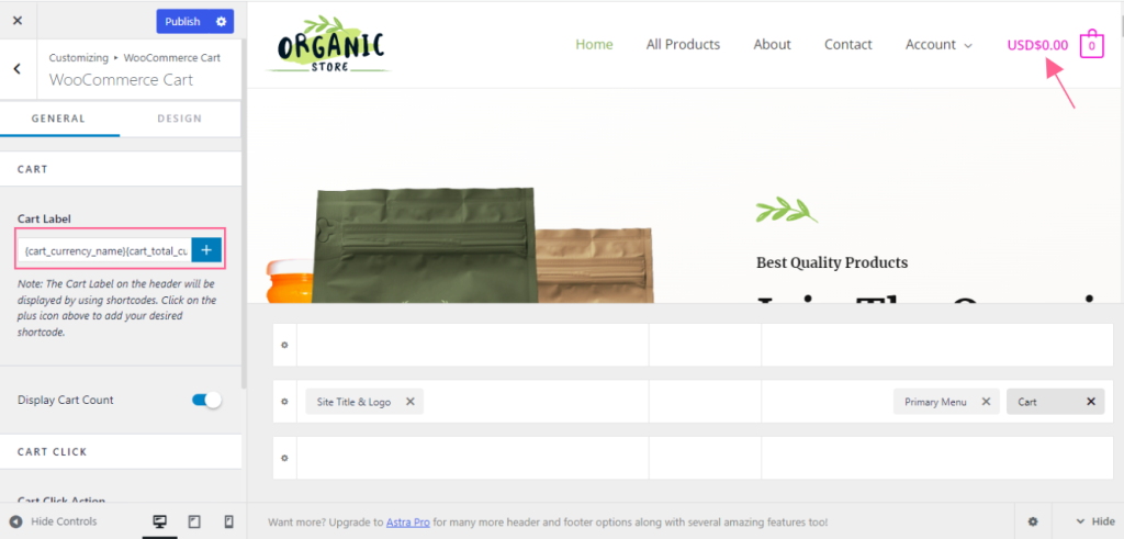 Improvement: WooCommerce - Modify the Cart label design Combination