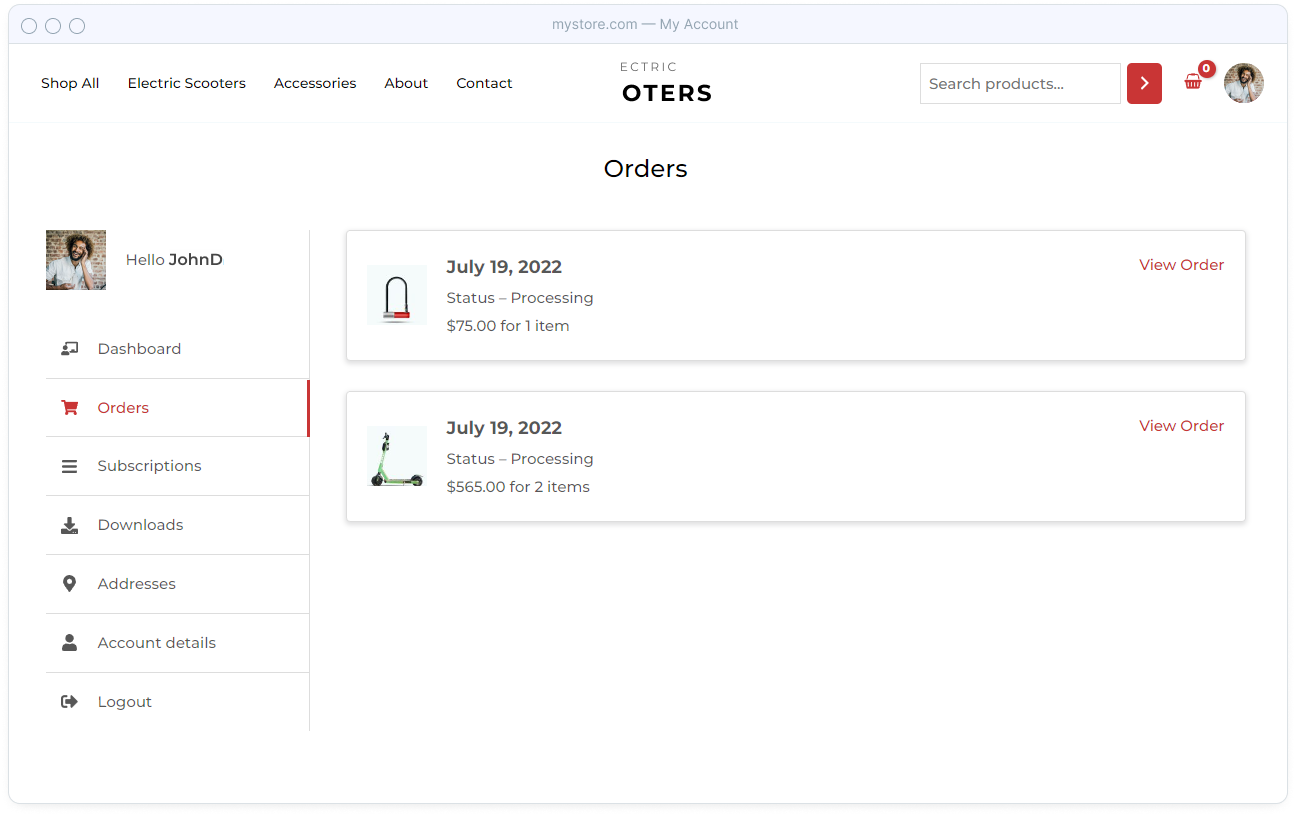 Introducing Astra 3.9: Create the Ultimate Shopping Experience Astra 3.9 modern WooCommerce account page