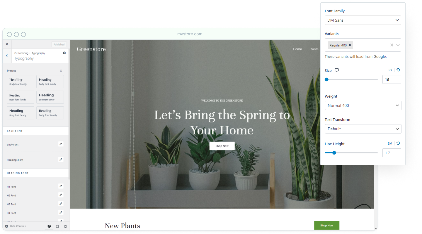 Introducing Astra 3.9: Create the Ultimate Shopping Experience Astra 3.9 typography panel