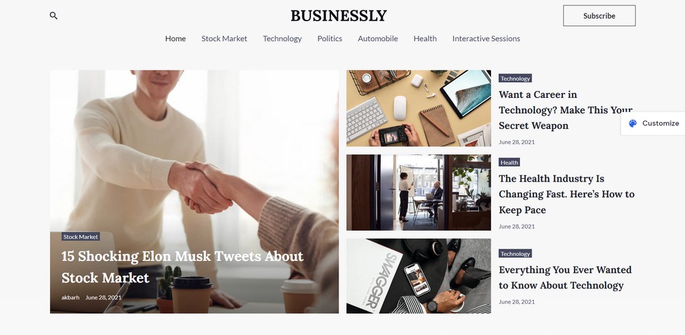 15 of the Best WordPress Newsletter Themes (Most Are Free) Astra business blog website demo