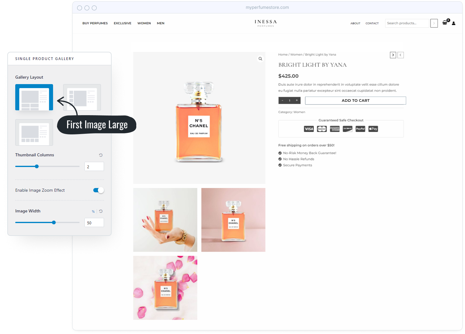Introducing Astra 3.9: Create the Ultimate Shopping Experience Astra single product gallery controls