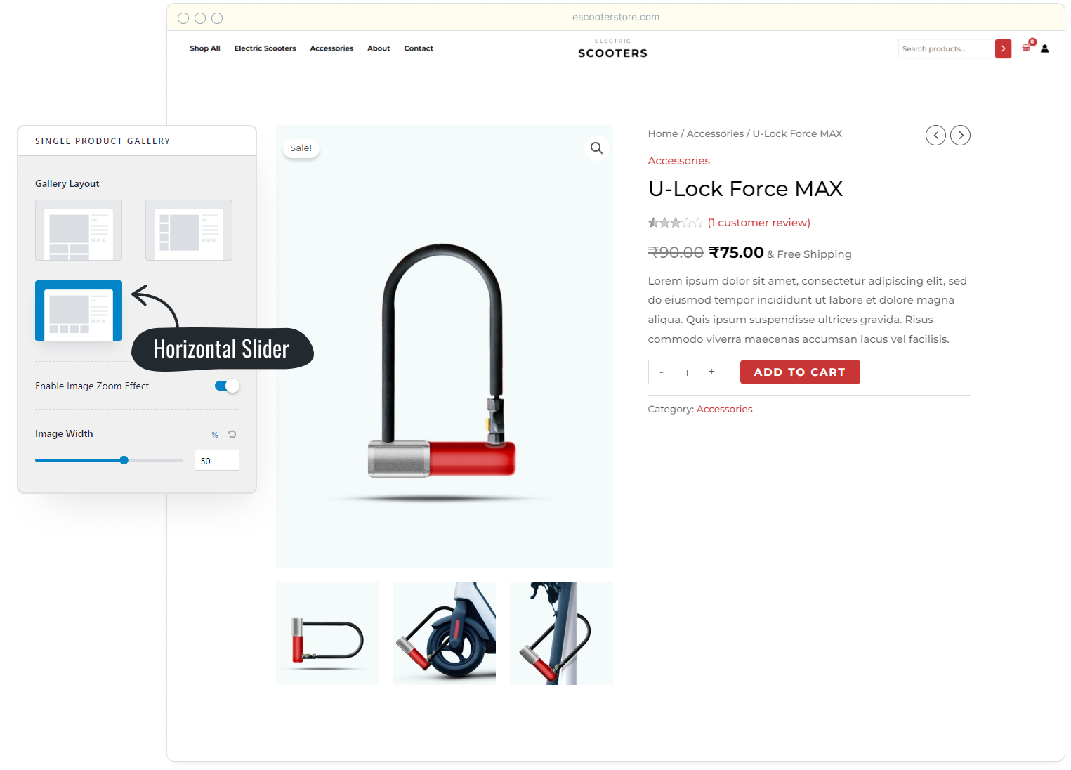 Introducing Astra 3.9: Create the Ultimate Shopping Experience Astra single product gallery horizontal slider