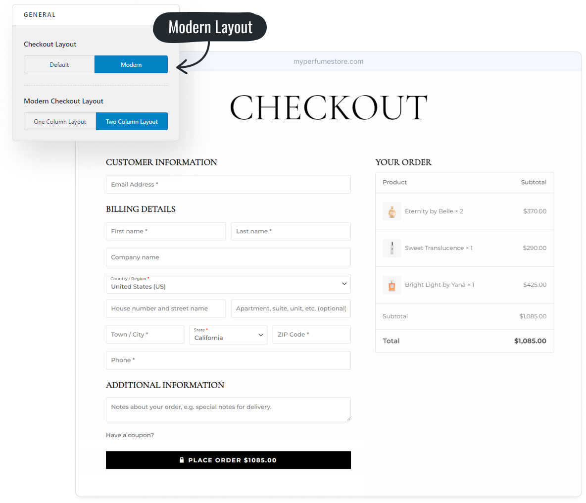 Introducing Astra 3.9: Create the Ultimate Shopping Experience Astra WooCommerce checkout layout settings