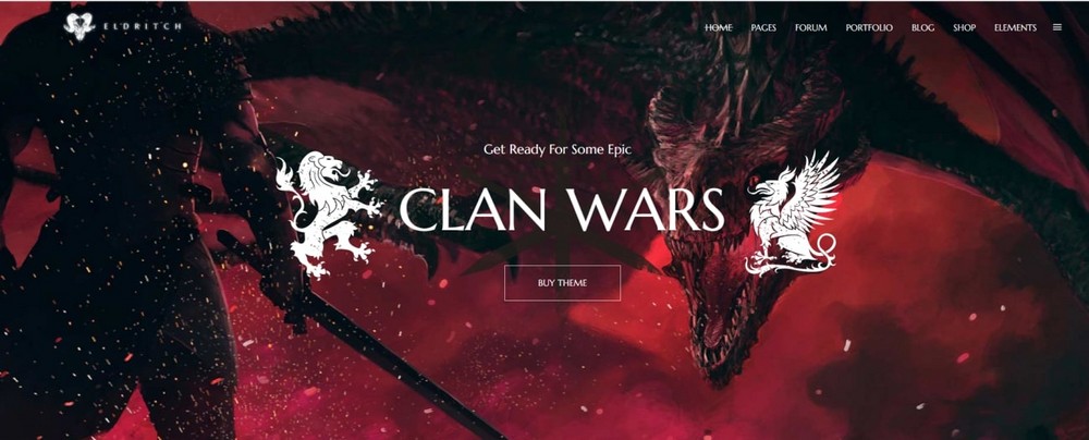 25 Best WordPress Gaming Themes - Free and Premium Options Eldritch WordPress theme