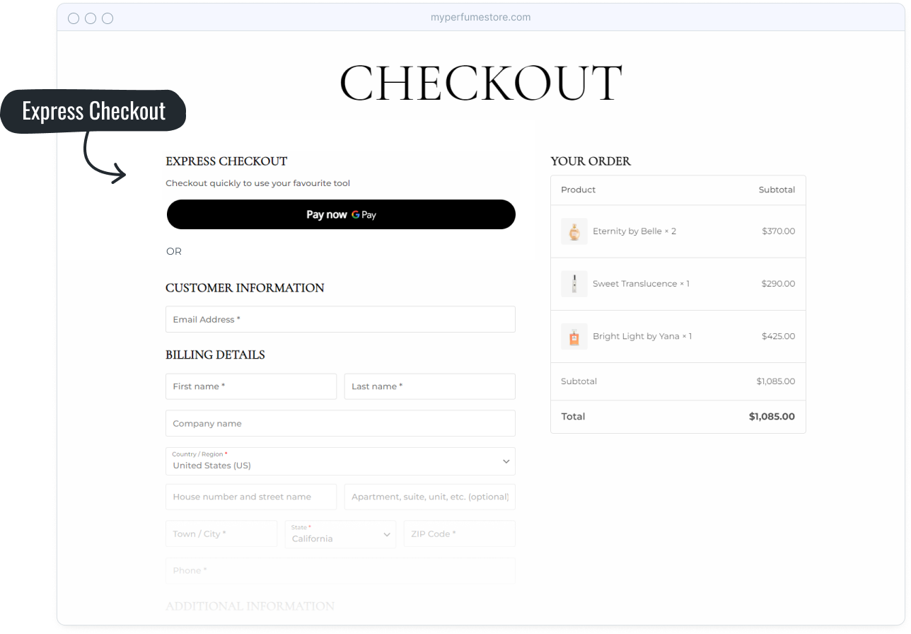 Introducing Astra 3.9: Create the Ultimate Shopping Experience Express Checkout option at checkout page