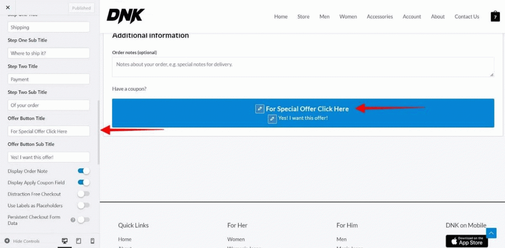 Improvements on the CheckOut page(Astra 3.9.0) Offer button title and subtitle