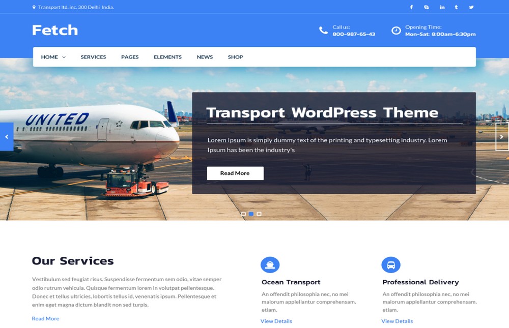 The 23 Best Logistics and Transport WordPress Themes (Free and Paid) Fetch transportation WordPress theme