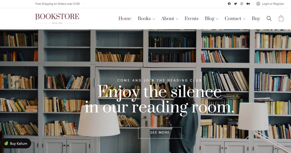 26 Best Bookstore WordPress Themes for Selling Books Kalium WordPress theme