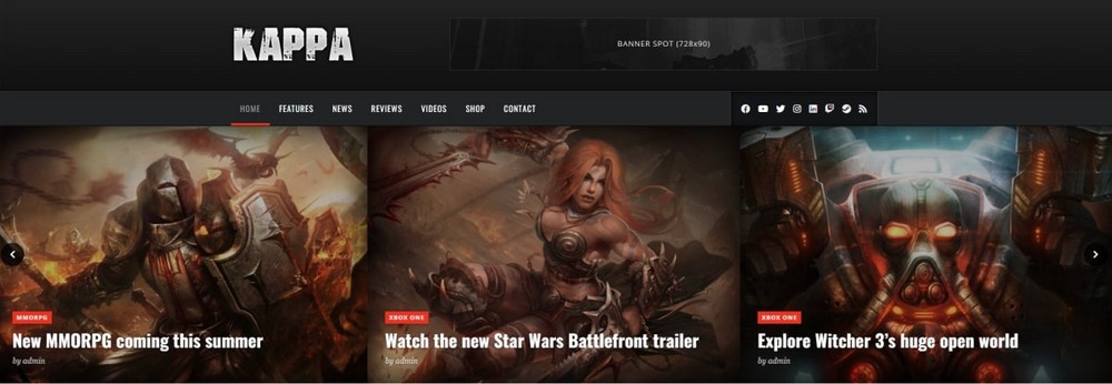 25 Best WordPress Gaming Themes - Free and Premium Options Kappa WordPress theme