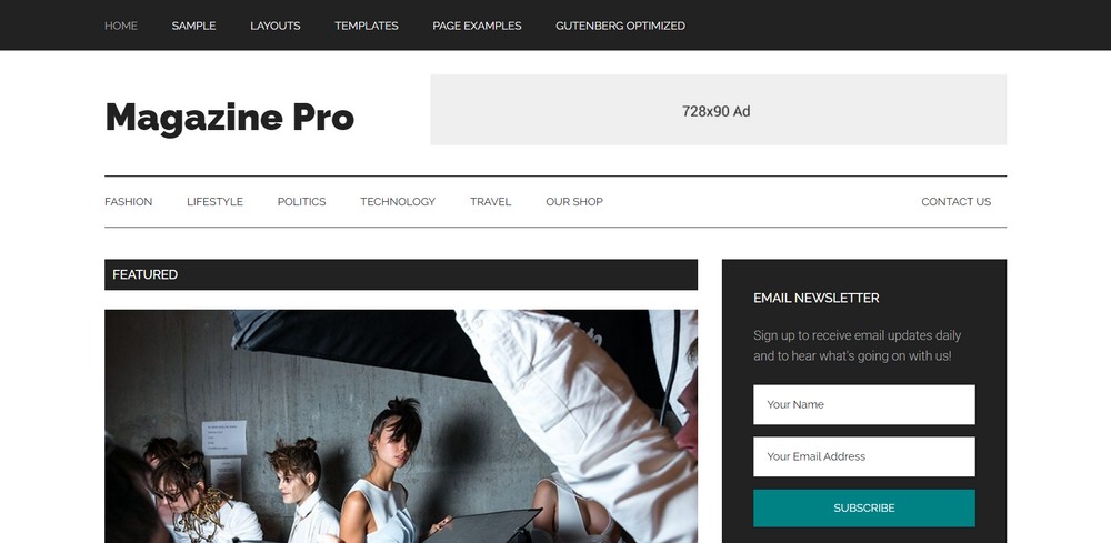 15 of the Best WordPress Newsletter Themes (Most Are Free) Magazine Pro website demo template