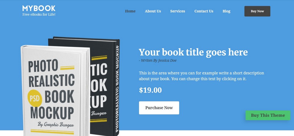 26 Best Bookstore WordPress Themes for Selling Books mybook WordPress theme