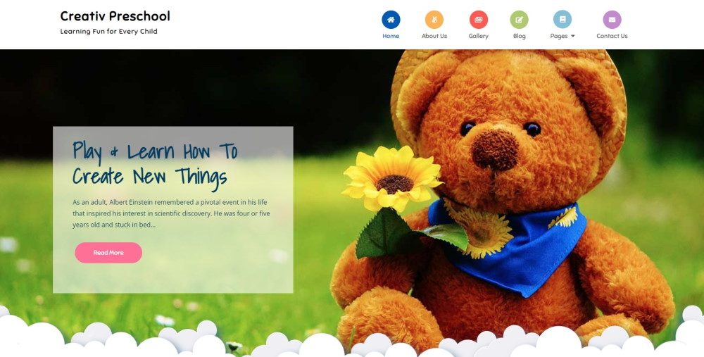 Best Kindergarten WordPress Themes: For Preschools, Nursery and Daycare Services Creativ preschool WordPress theme live demo.