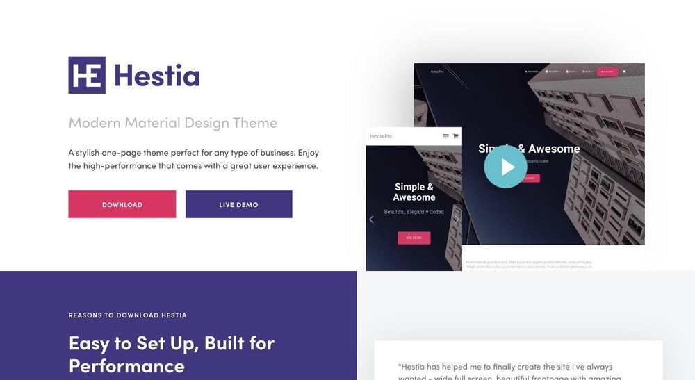 21 Most Customizable WordPress Themes: Hard To Believe Most Are Free Hestia WordPress theme