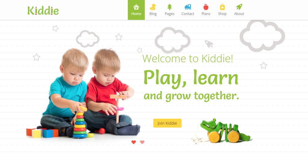 Best Kindergarten WordPress Themes: For Preschools, Nursery and Daycare Services Kiddi WordPress theme for kindergarten live preview