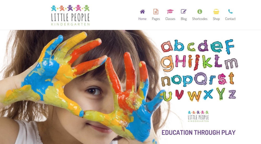Best Kindergarten WordPress Themes: For Preschools, Nursery and Daycare Services Littple people WordPress theme demo home page