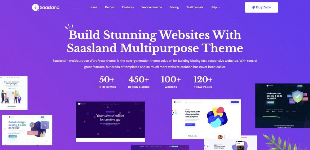 21 Most Customizable WordPress Themes: Hard To Believe Most Are Free Saasland WordPress theme