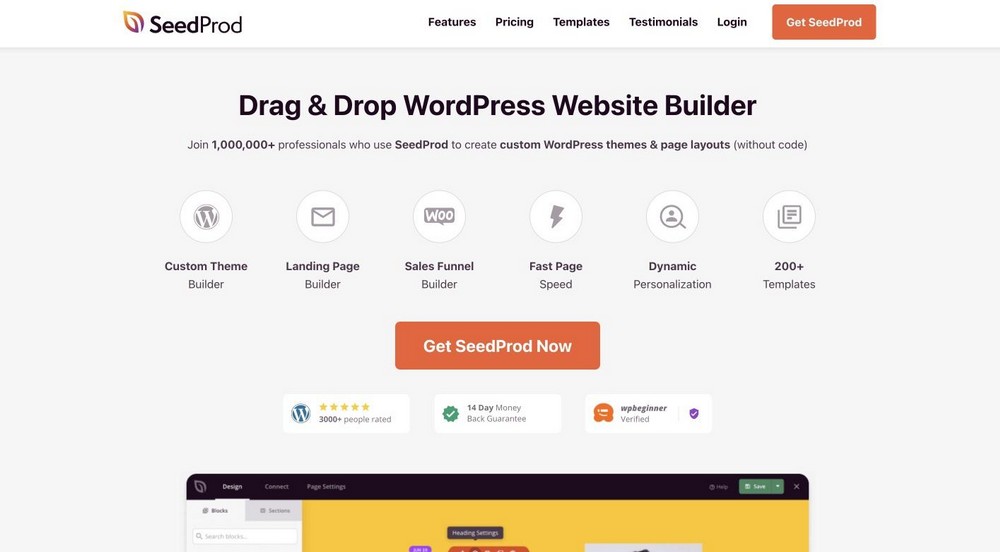 21 Most Customizable WordPress Themes: Hard To Believe Most Are Free Seedprod website theme