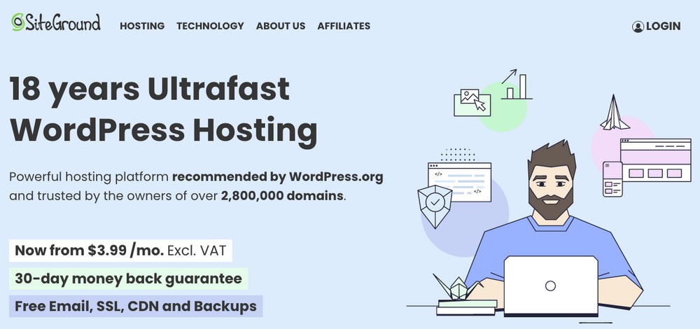 How To Create a Website for Affiliate Marketing - Beginner's Guide Siteground WordPress hosting