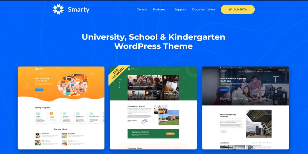 Best Kindergarten WordPress Themes: For Preschools, Nursery and Daycare Services The layout page of smarty WordPress theme