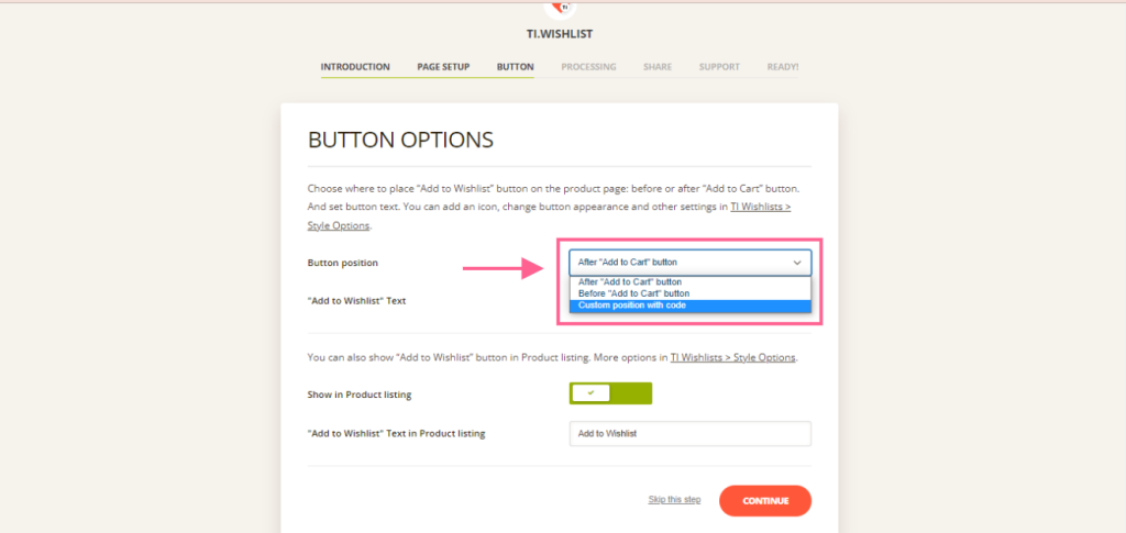 Add a Wishlist button to Your WooCommerce Website wishlist-Button-position