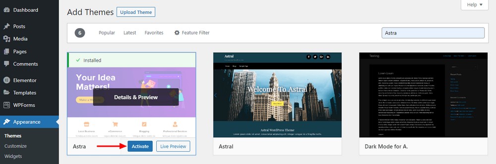 How To Create a Recipe Website in Under an Hour Activate Astra theme