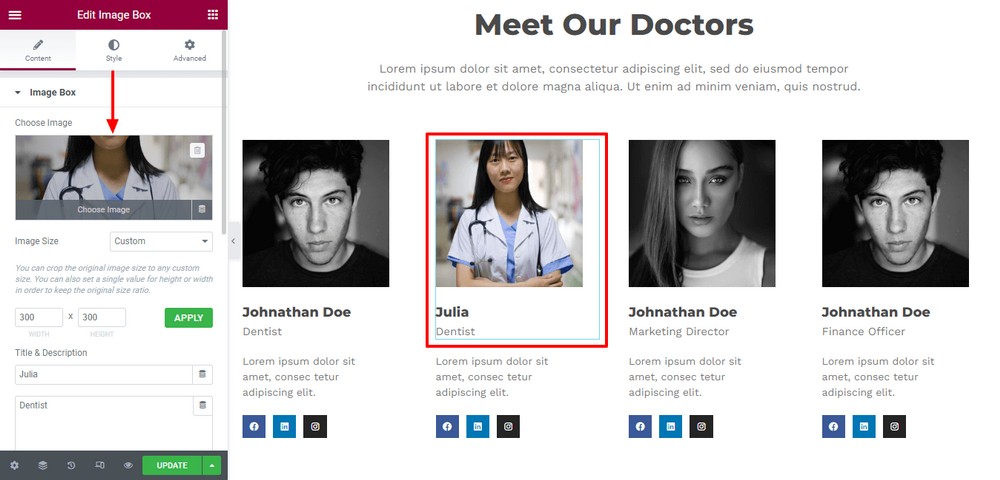 How To Create a Dental Website for Clinics and Dentists Add doctor image