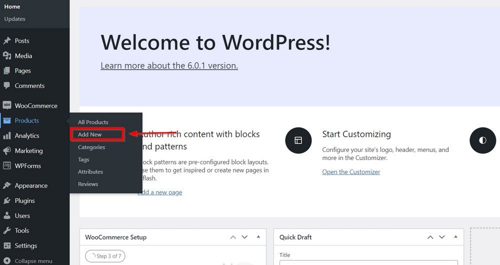 How To Start a Jewelry Business Online (Step by Step Guide) add new product - wordpress admin area