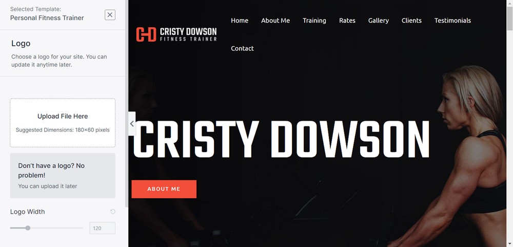 How To Create a Gym / Fitness Website (Step by Step Guide) Adding logo on website