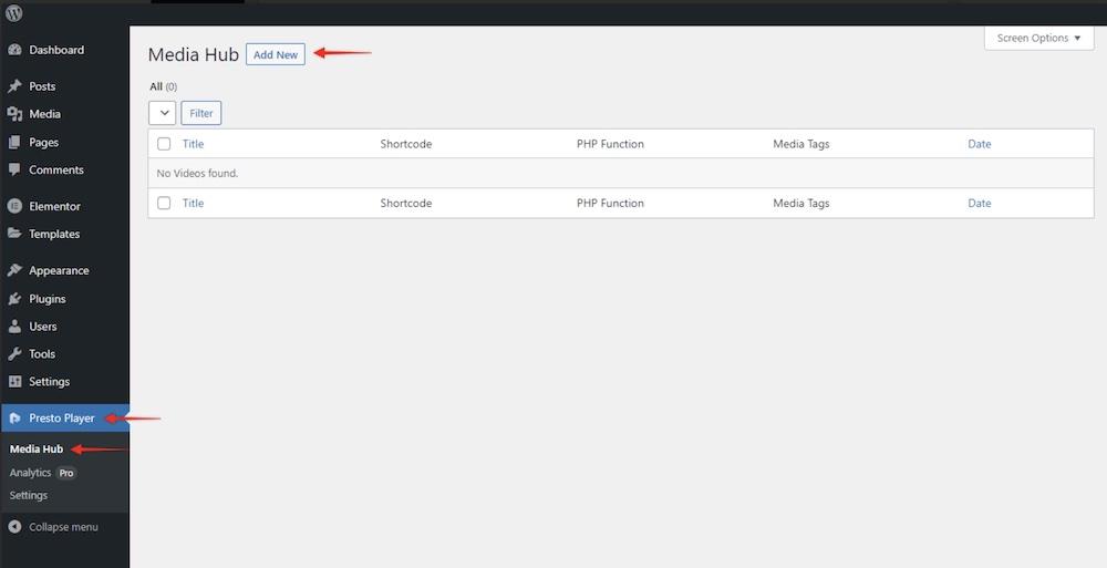 How To Make a Podcast Website With WordPress Adding new media in the Presto Player media hub