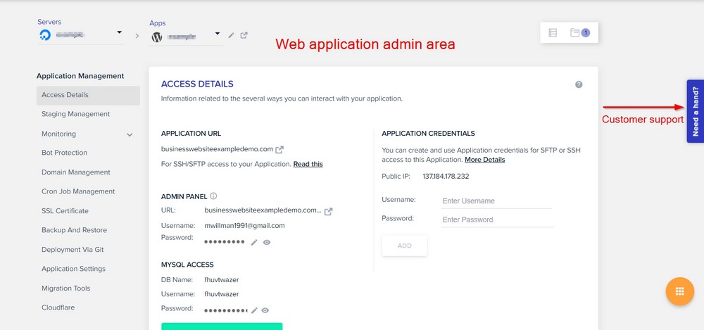 How To Create a Photography Website – Beginner's Guide application interface on cloudways