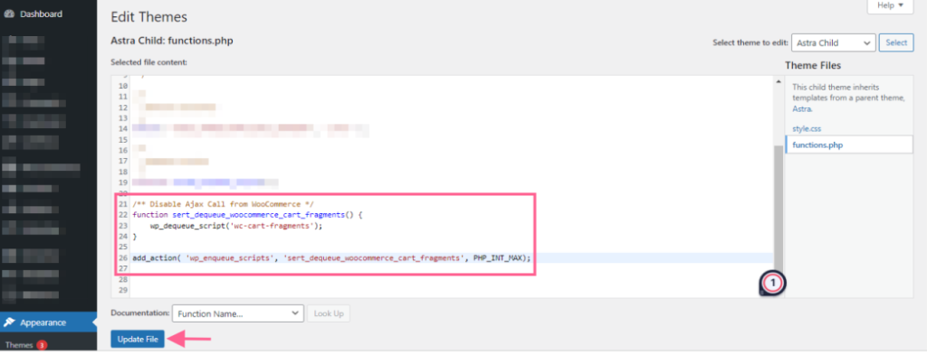How to disable cart fragments on WooCommerce? adding code