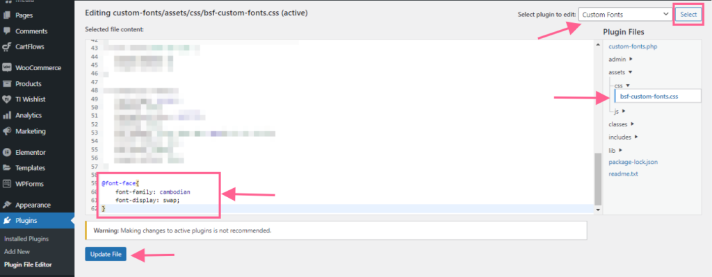 Fix the "Ensure Text Remains Visible During Web Font Load" Error In Astra paste the solution code