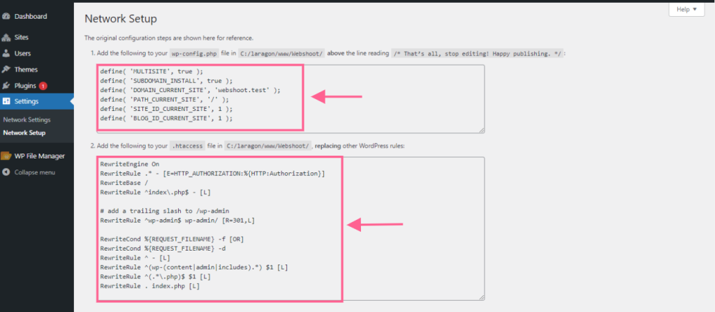 How to Create a Multisite Network and Use Astra Child Theme On It ast-tools-network-setup-codes