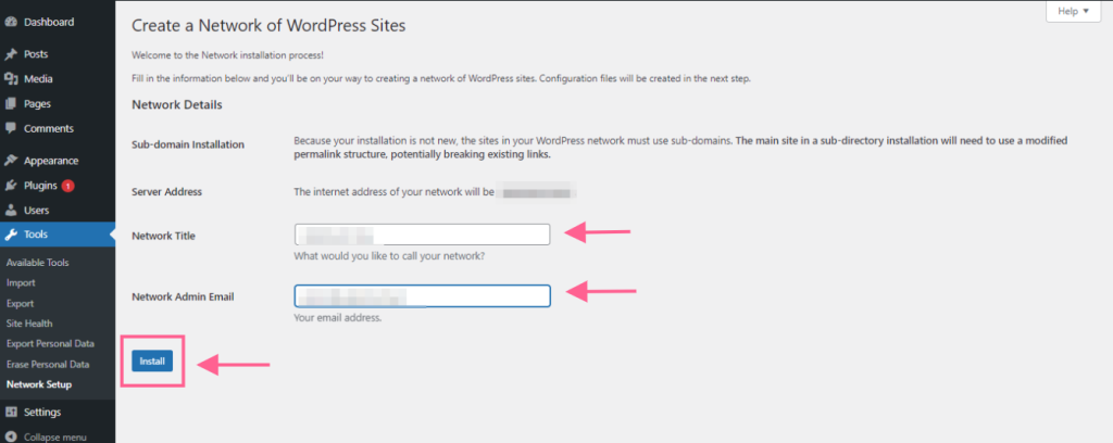 How to Create a Multisite Network and Use Astra Child Theme On It ast-network-set-up-install