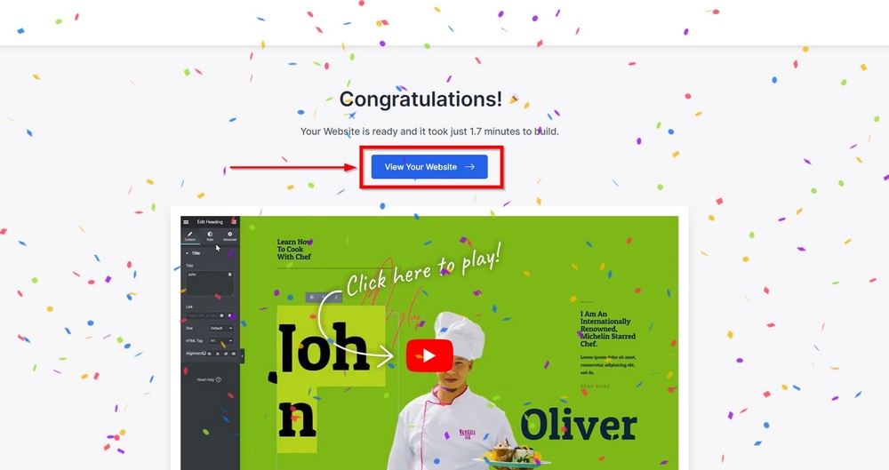 How To Create a Photography Website – Beginner's Guide astra starter template installed - view your website