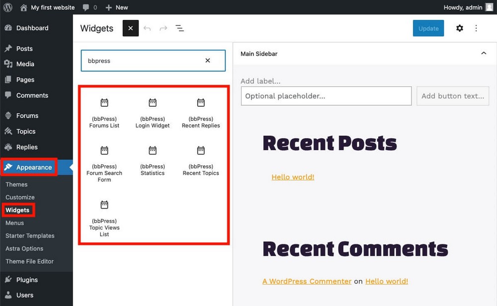 How To Create a Forum Website With WordPress (Beginner’s Guide) bbPress Widgets