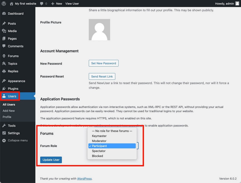 How To Create a Forum Website With WordPress (Beginner’s Guide) Change role of users on bbPress
