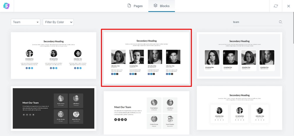 How To Create a Dental Website for Clinics and Dentists Choose a team block