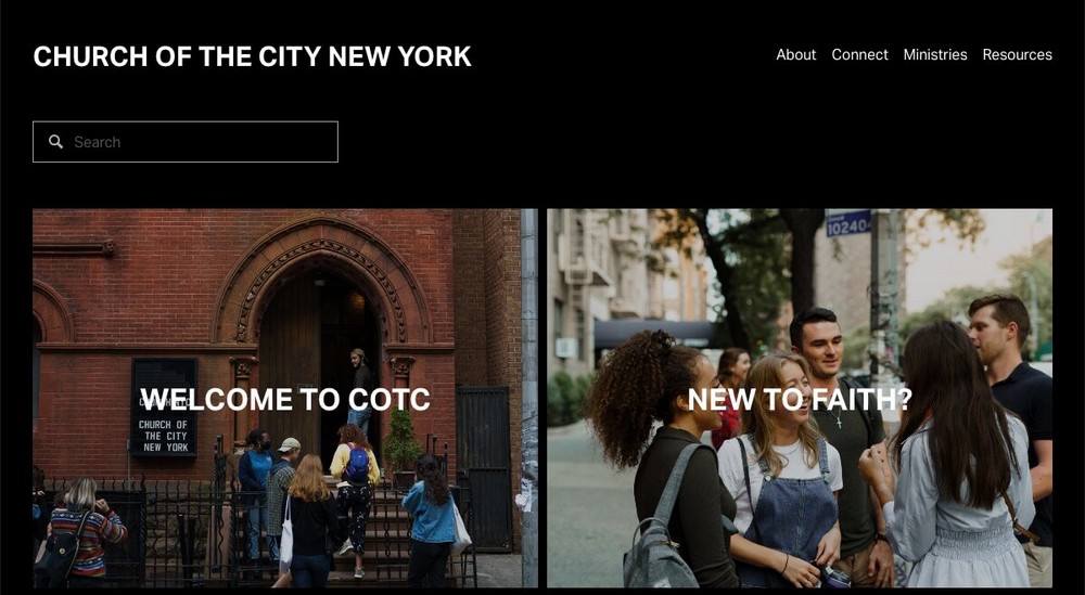 How To Build a Church Website With WordPress Using Free Tools Church of NYC home