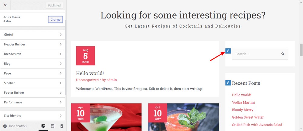 How To Create a Recipe Website in Under an Hour Click on the sidebar