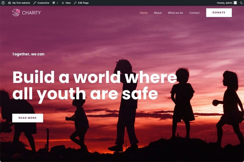 How To Build a Church Website With WordPress Using Free Tools Example of Astra Starter Template