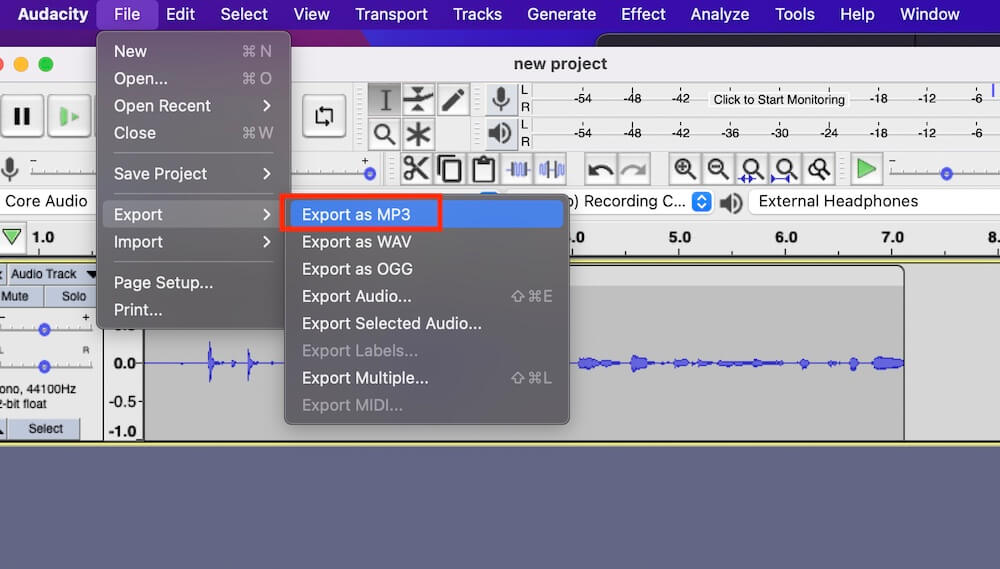 How To Make a Podcast Website With WordPress Exporting MP3 in audacity