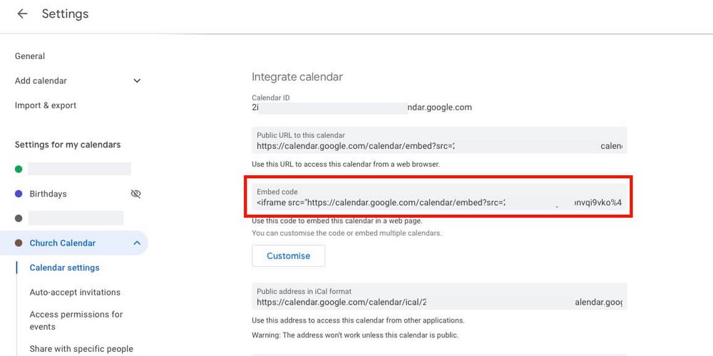 How To Build a Church Website With WordPress Using Free Tools Google Calendar embed code